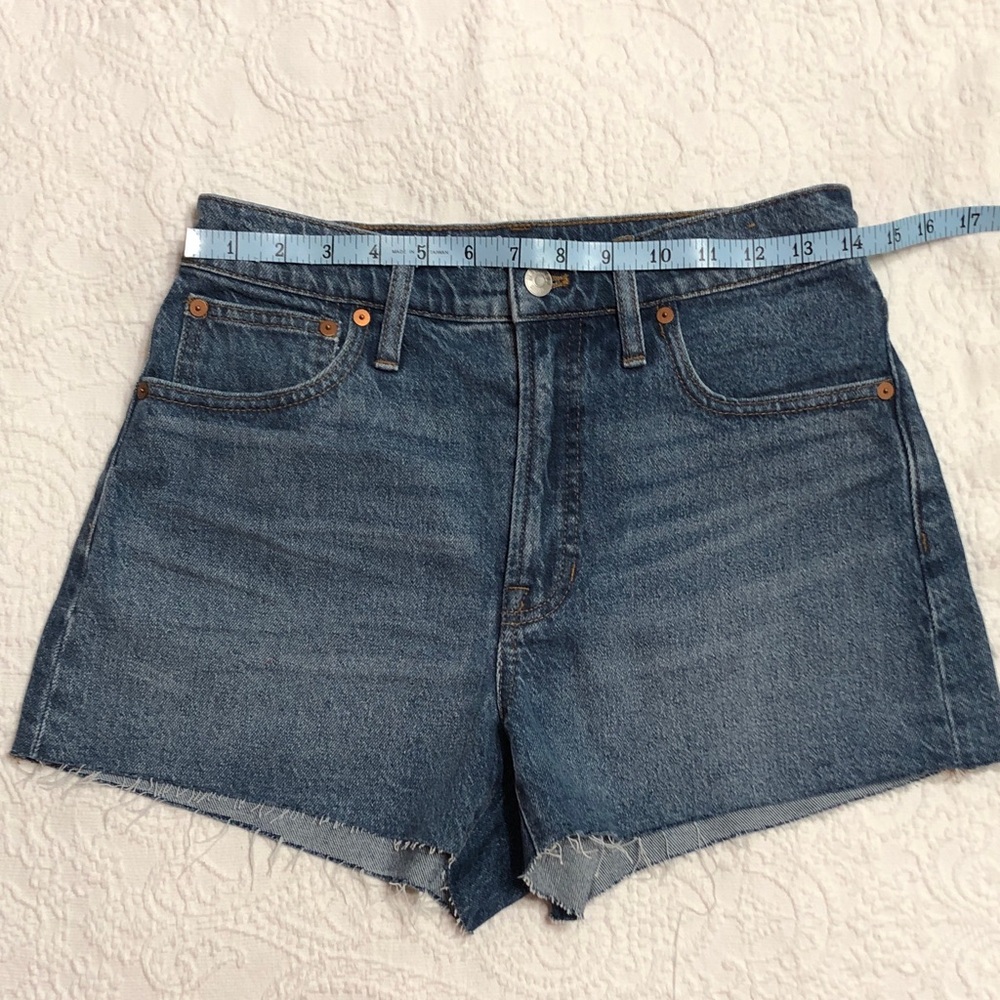 Madewell Women's Blue Denim High Rise Shorts Size 27 The Perfect Jean Short Fit - Picture 5 of 7